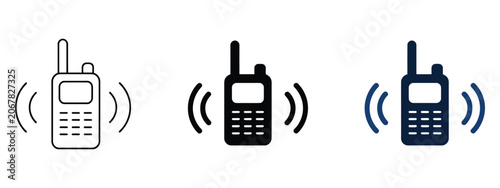 Tableau sur toile Talkie Icon Representing Portable Radio Communication Emergency Response Safety