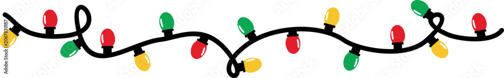 Naklejka premium Christmas Lights Decoration
