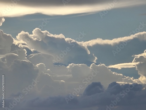 Golden Sunset Light Illuminating Dramatic Cloud Formation