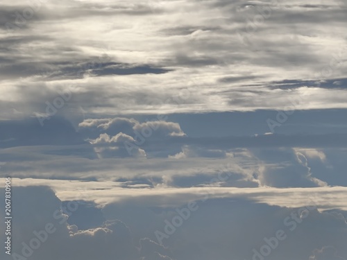Moody Layered Grey Clouds Filling Overcast Sky