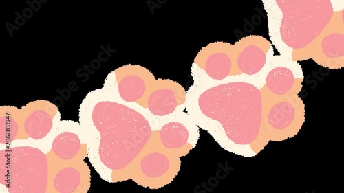 Hand drawn Paw Print Transition Animation