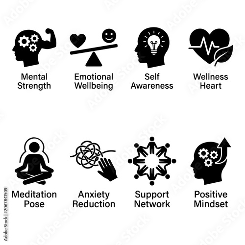 Bild auf Leinwand Black mental health and wellness featuring mental strength, emotional wellbeing,