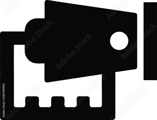 hardware security module icon Black silhouette vector illustration on transparent background