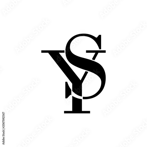Vector graphic of a monogram logo that combines the letters S and Y into one seamless whole. This vector is perfect for company logos, wedding name designs, salons, and branding, etc.
