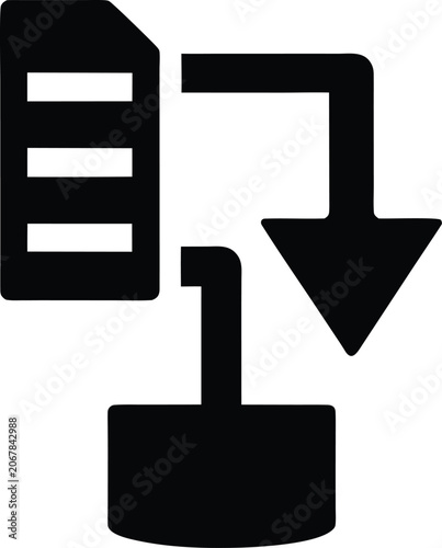 data drift icon Black silhouette vector illustration on transparent background