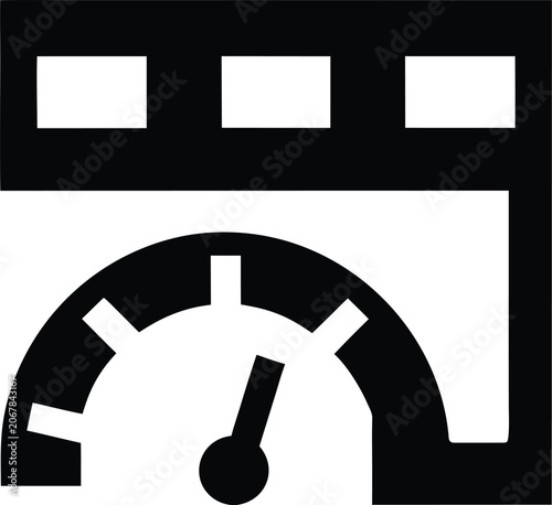 compliance dashboard icon Black silhouette vector illustration on transparent background