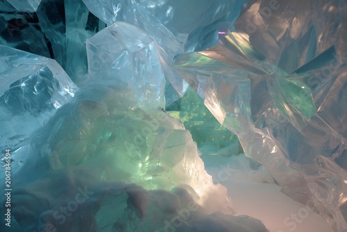Illuminated crystalline ice structure