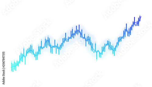 Photos Financial stock market candlestick chart neon glow on transparent background