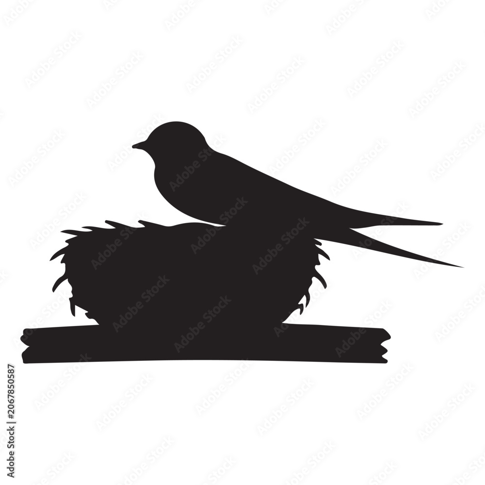 Fototapeta premium Barn Swallow Flying Bird Vector Silhouette Illustration Design Concept Idea