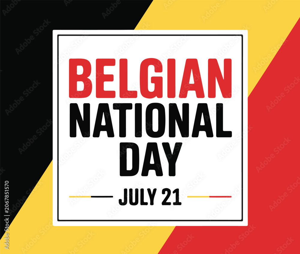 Fototapeta premium Belgian National Day Celebration on July 21 On a White background