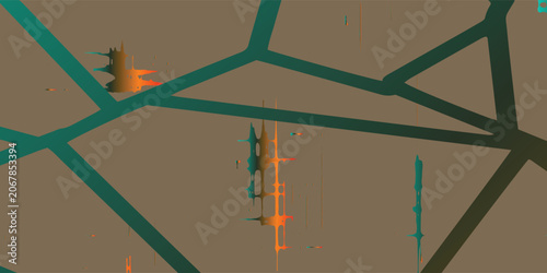 Fotografia Colorful Reflection of City Lights on Water Surface at Night.