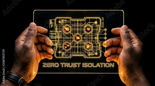 Hands holding virtual zero trust isolation.