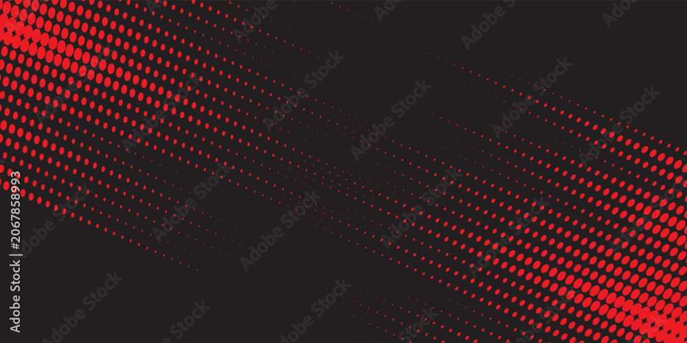 Fototapeta premium Red halftone dots blue color pattern gradient grunge texture background. Red halftone dot pop art comic style vector illustration, eps10.