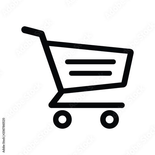 Shopping Cart Clean Line Art Icon Design Collection
