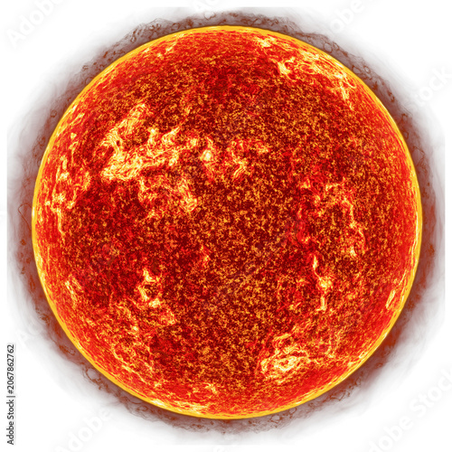 фотографія Bright Sun fiery surface glows intensely isolated on transparent background