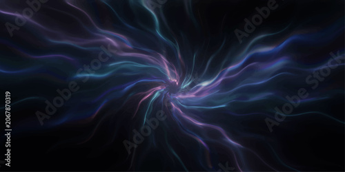Abstract Blue Fractal Smoke Wave Background