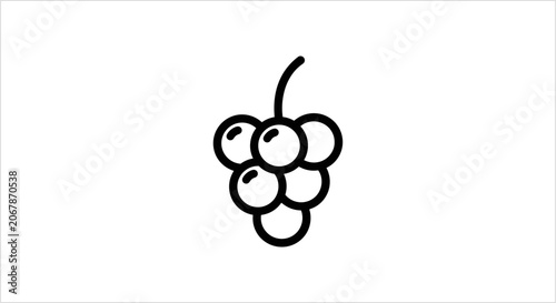 Fotografía Simple Line Art Icon of a Bunch of Grapes.
