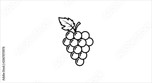 Bild auf Leinwand Simple Line Art Illustration of a Bunch of Grapes.