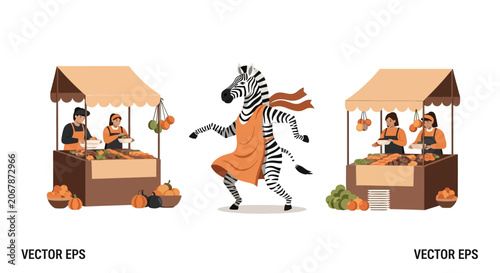 Zebra at Farmers Market