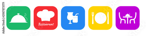 Fotografía Restaurant icon set.