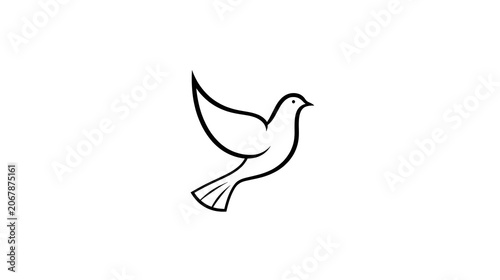 Outline of a Dove in Flight, Symbol of Peace and Hope