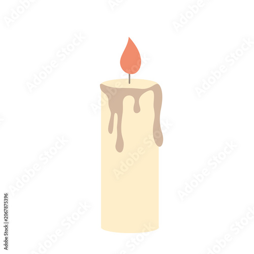 Pillar Candle Drip Wax Flat Vector Earth Tone