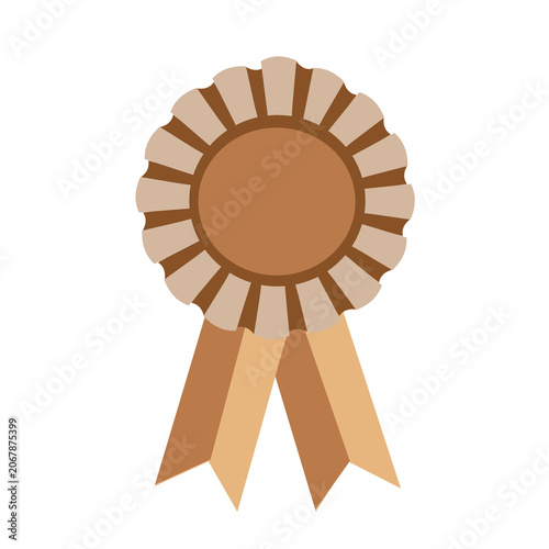 Vintage Rosette Badge Ribbon Flat Vector Clipart