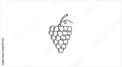 Foto Hand Drawn Bunch of Grapes Illustration.
