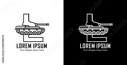 Fotografía Logo design featuring the letter L combined with a tank