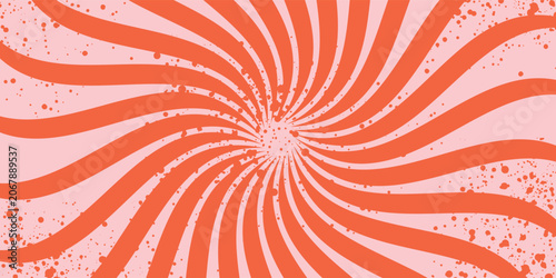Groovy retro patterns set with psychedelic swirls, wavy lines. Vector illustration of abstract background with vibrant spirals, geometric rainbow color shapes, funky textures for modern graphic design