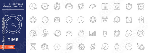 Photos Time Management Icons Set with Clock Schedule Deadline Productivity Calendar Reminder Stopwatch Planning Efficiency