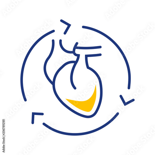 Heart resuscitation icon. Healthcare and emergency medicine line symbol. Color.