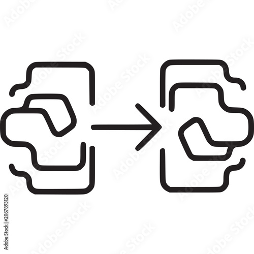 Black puzzle pieces connecting together.