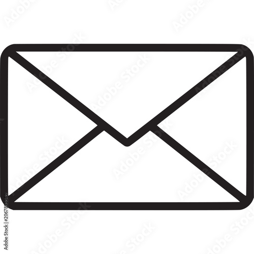Envelope Icon Simple Black Outline.
