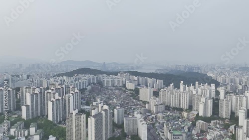 Aerial View of Residential Area with Apartment and Villa Complex near Seoul National University Station