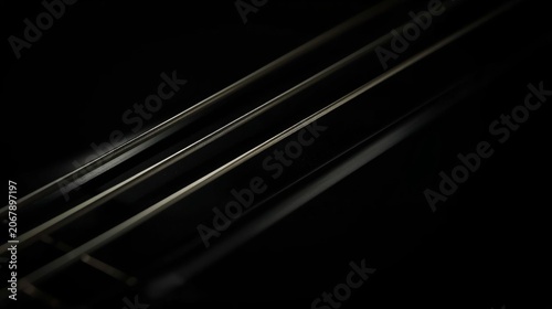 Abstract Bass Guitar Strings Close Up Highlighting Musical Rhythm and Creative Expression