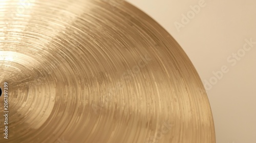 Golden Percussion Cymbal Close Up Highlighting Musical Energy and Performance