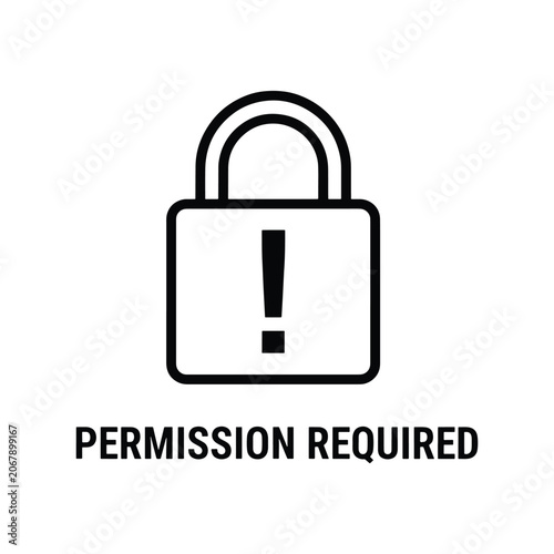 Permission Required Alert Icon for System Access Security