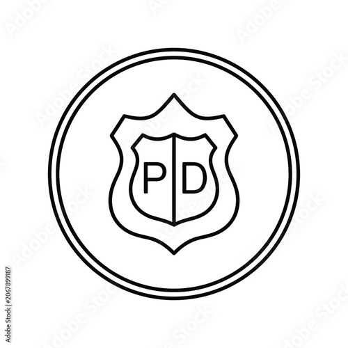Police Station Sign Icon for Law Enforcement Location