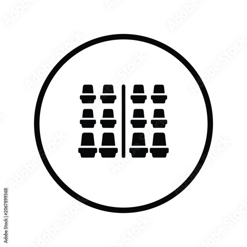 Seat Selection Layout Icon for Airline Booking System
