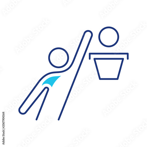 Fotografie Basketball player icon. Sports and basketball line symbol. Color.