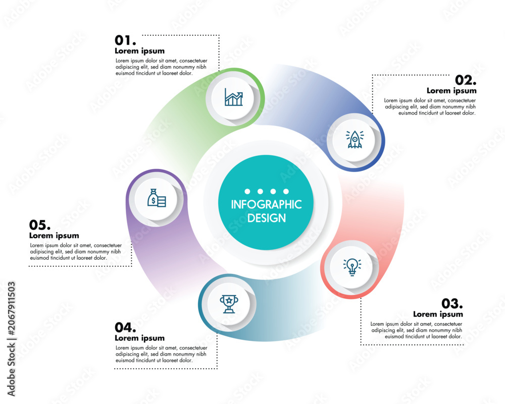 Obraz premium Modern Infographic Timeline Template with Circular Elements