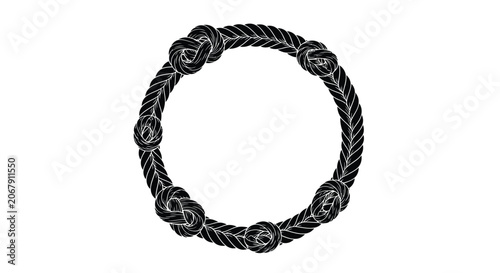 Photos Knotted Rope Circle In Black Silhouette knots