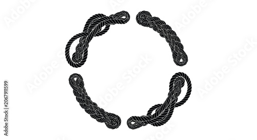 Photos Braided Rope Circle Silhouette Black And White Nautical Design