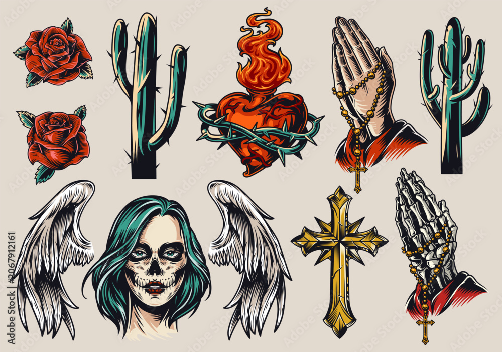 Obraz premium Vibrant tattoo designs