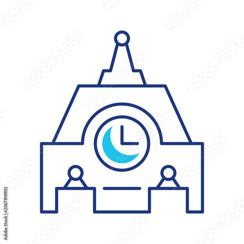 Tableau sur toile Musee d orsay icon. Travel and museum line symbol. Color.