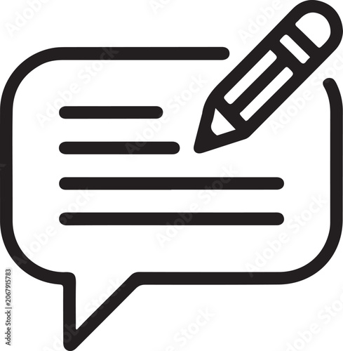 Chat icon with pencil