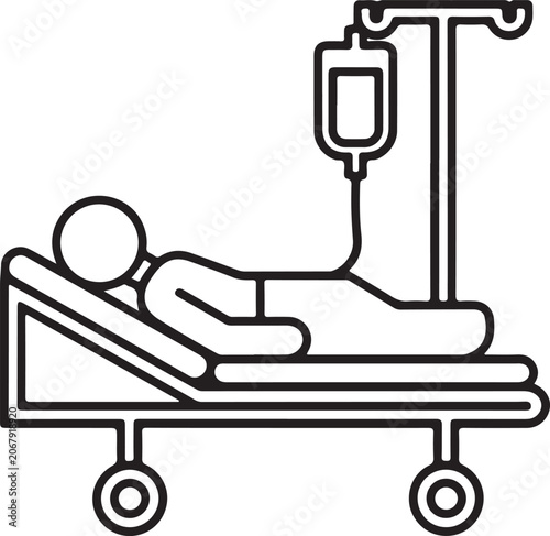 Hospital Bed with IV Drip