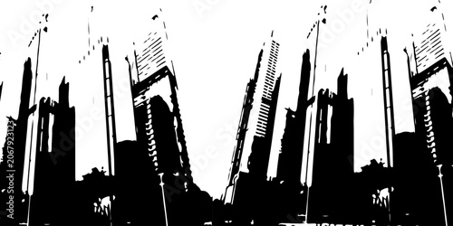 Silhouette Citydcape. Modern building architecture urban city. vector illustration