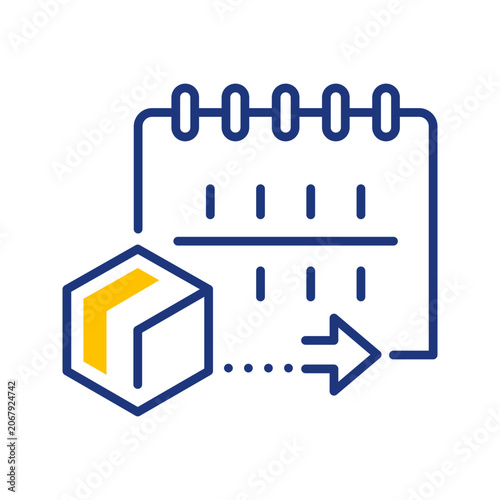 Bild auf Leinwand Delivery date icon. Business and shipping line symbol. Color.